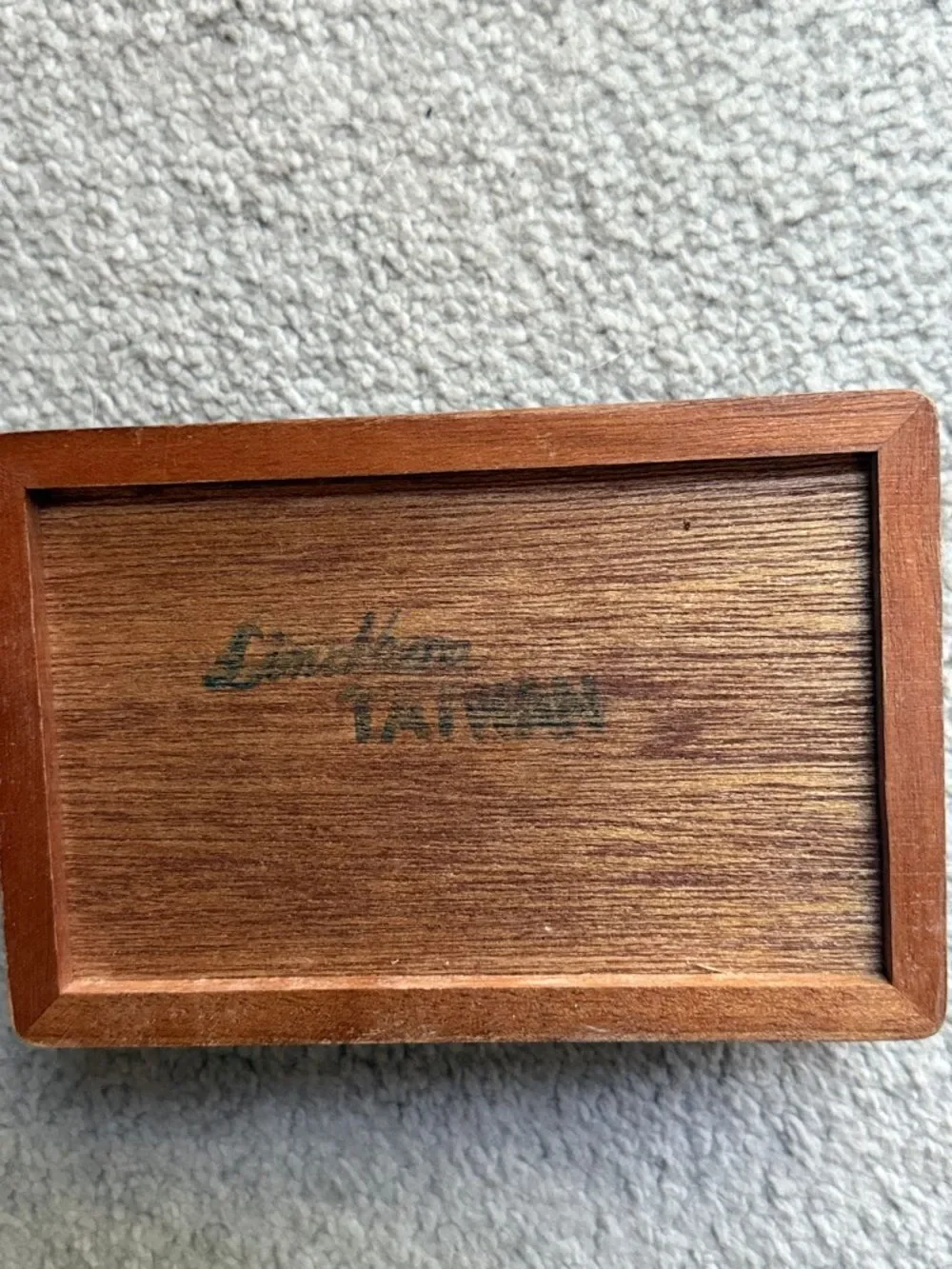 Vintage Wooden Jewelry Box with Etched Glass Bird !